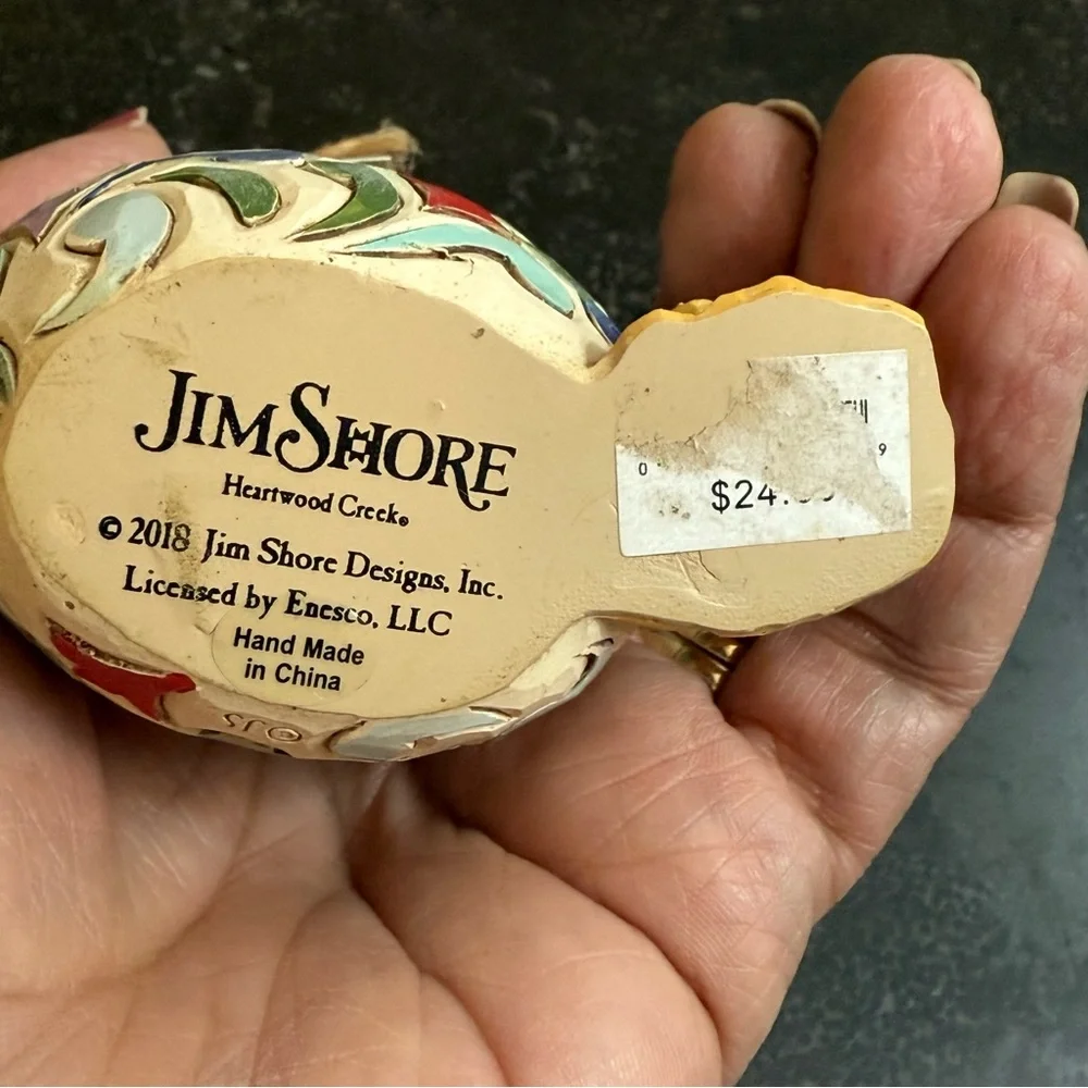 Jim Shore Snowman with top hat and broom ornament Heartwood Creek 2018